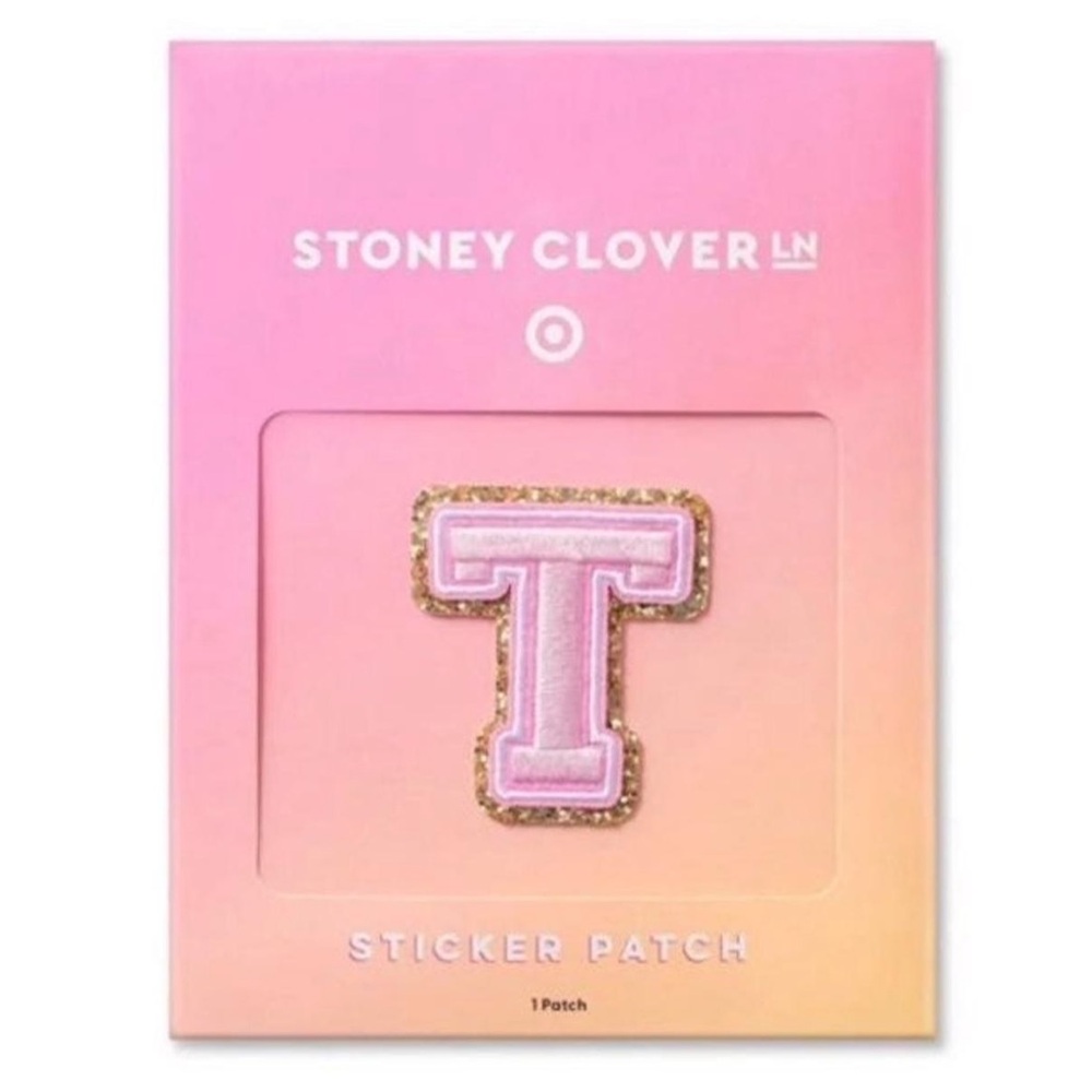 Stoney Clover Lane Pink T Patch with Gold Glitter